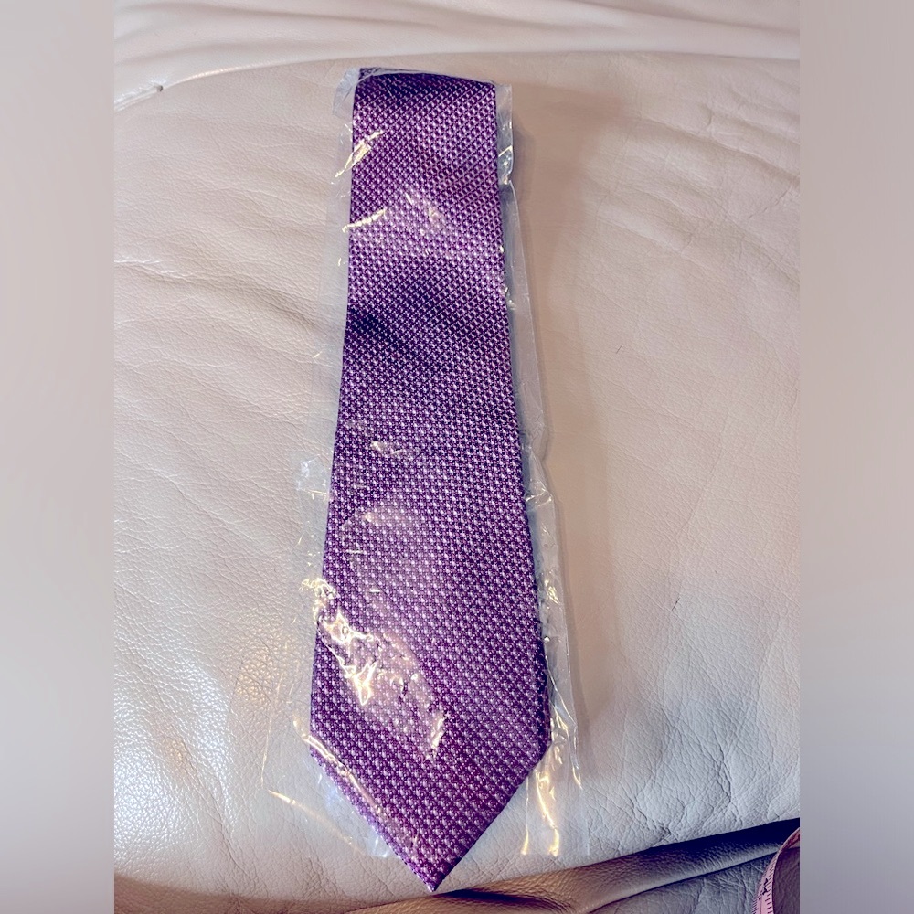 Croft & Barrow Men's Purple Diagonal Dot Tie New Classic Dress Necktie